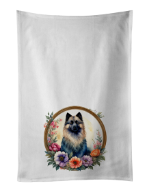 Keeshond and Flowers Kitchen Towel Set of 2