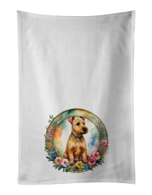 Lakeland Terrier and Flowers Kitchen Towel Set of 2