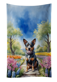 Australian Cattle Dog Spring Garden Kitchen Towel