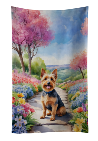 Australian Terrier Spring Garden Kitchen Towel