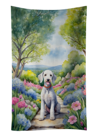 Bedlington Terrier Spring Garden Kitchen Towel