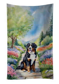 Bernese Mountain Dog Spring Path Kitchen Towel