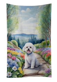 Bichon Frise Spring Path Kitchen Towel