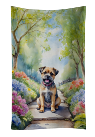 Border Terrier Spring Path Kitchen Towel