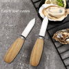 WONIU 4 Pack Stainless Steel Clam Oyster Pry Knife Opener With Wooden Handle and Protective Barrier