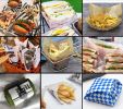 200 Pcs DIY Hamburger Papers Grease-Proof Wax Papers Baking Papers [Red Plaid]