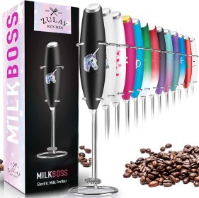 Classic Milk Frother With Stand (Color: BLK)